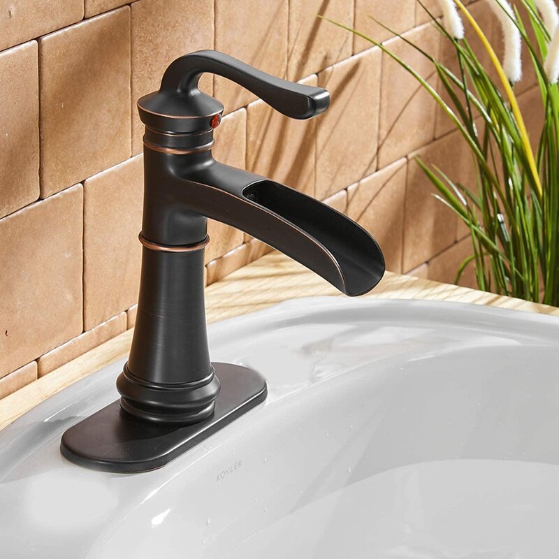 qingzoe Waterfall Bathroom Sink Faucets & Parts Oil Rubbed